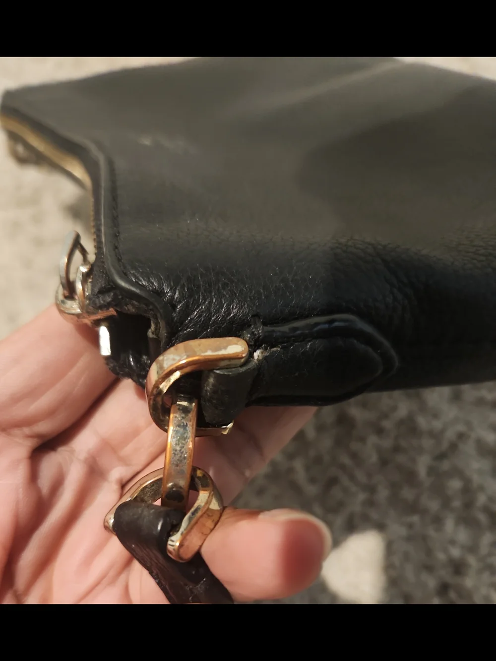 Kate Spade Black Pebbled Leather Crossbody Bag Gold Hardware Everyday Purse